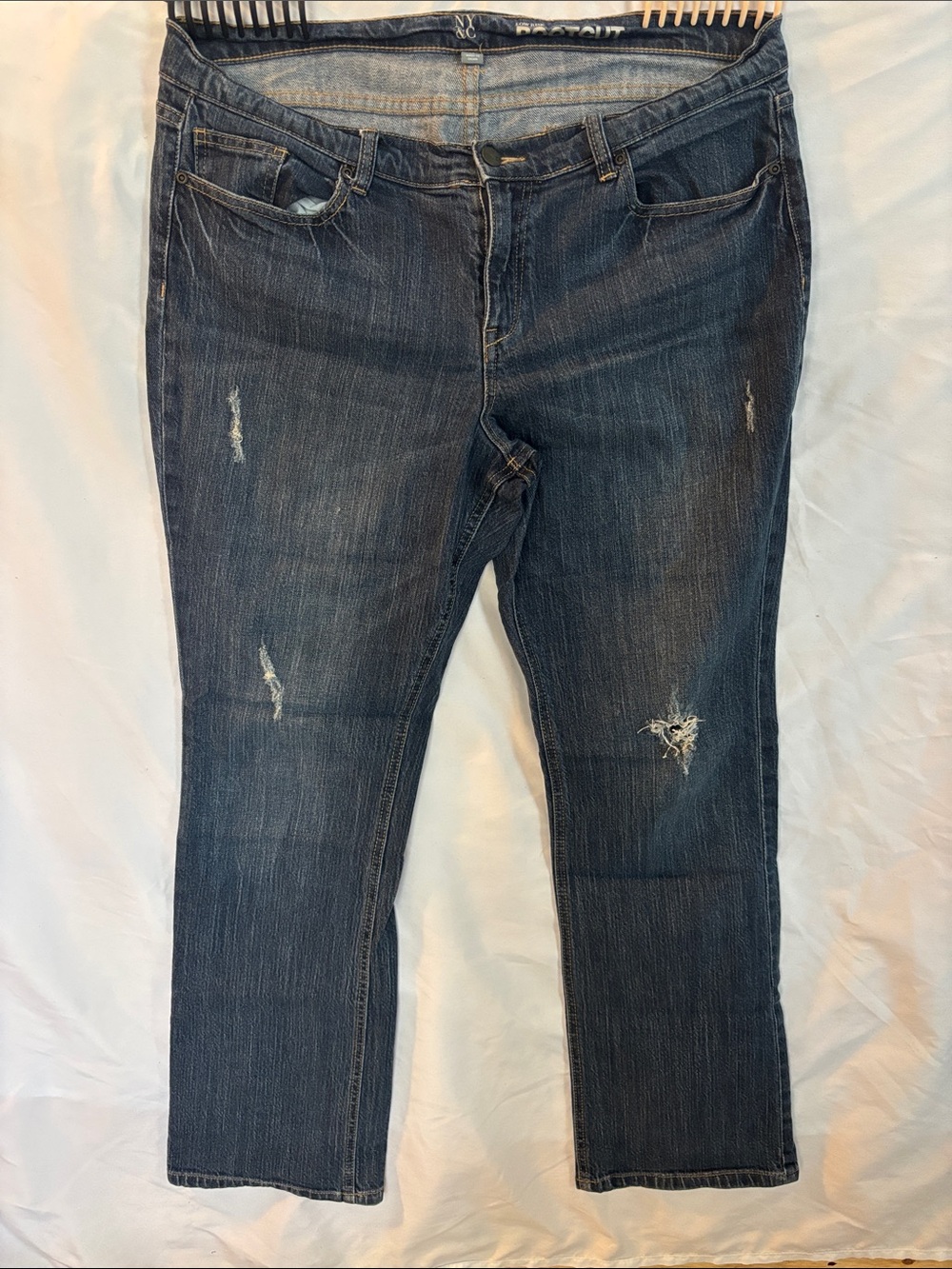 New York & Company Dark Blue Straight Leg Jeans
